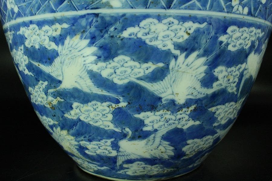 茶道具 茶壺 古 唐物 梅花氷裂紋 壷 32.5cm在銘 瀬戸壷(K-A397)