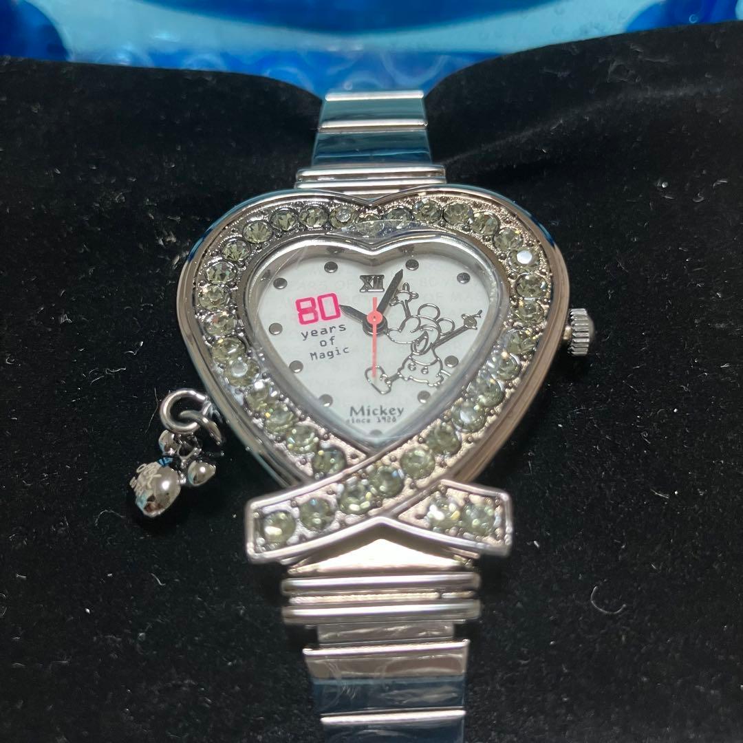 【新品未使用】ディズニー生誕80周年記念　スワロフスキー　ミッキーマウス腕時計
