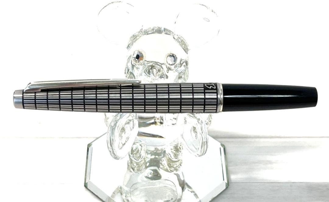 パイロット 万年筆 エリート シルバー格子キャップ 18K 細字 レア U124