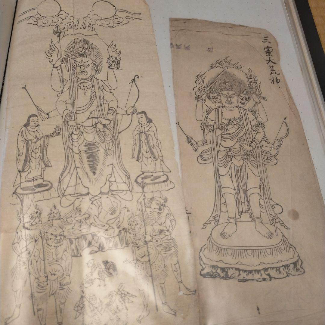 超貴重古い水墨画　絵師による仏画写し下絵沢山　日本画