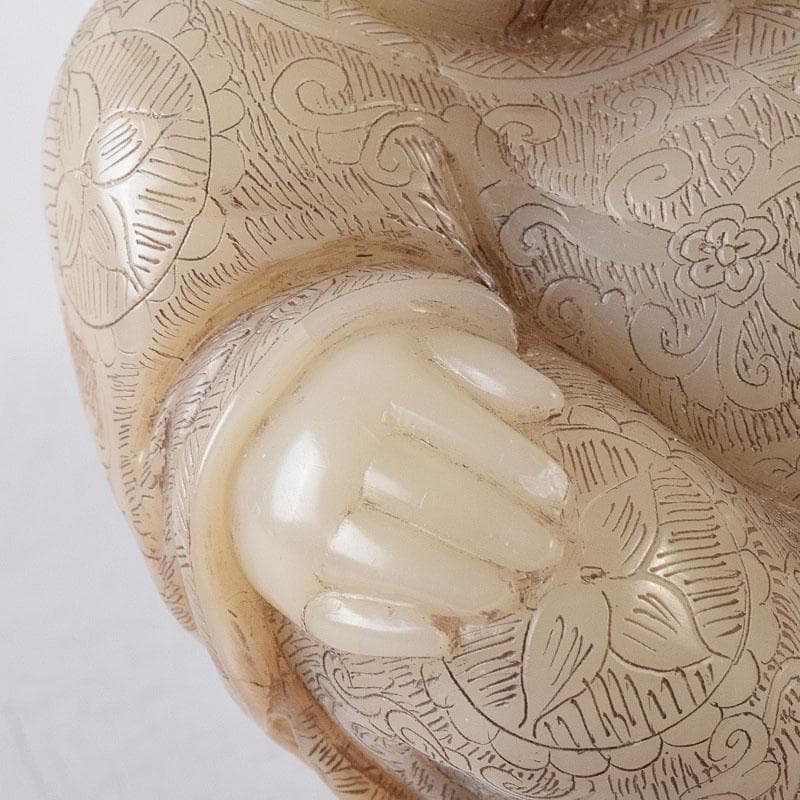 中国美術　玉石細密彫刻　白玉唐人物像　置物　古玩　M　R8236