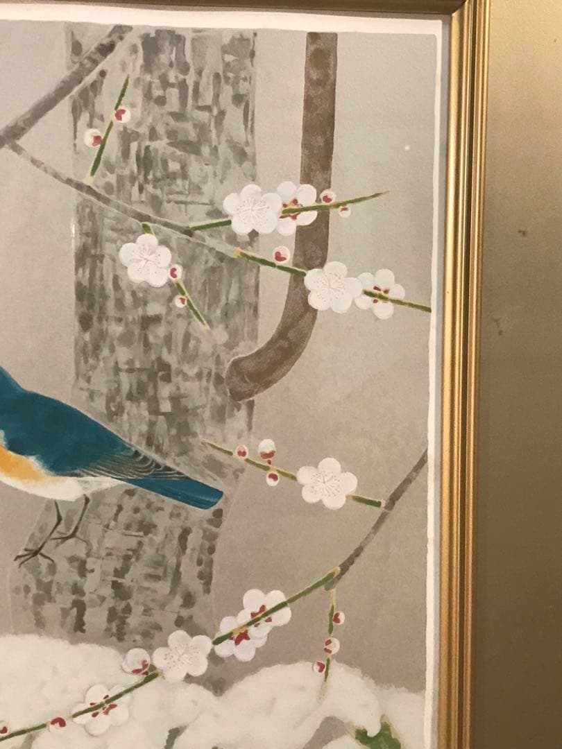 上村淳之　「待春」　シルクスクリーン　直筆サイン・落款・作品証明シール有り