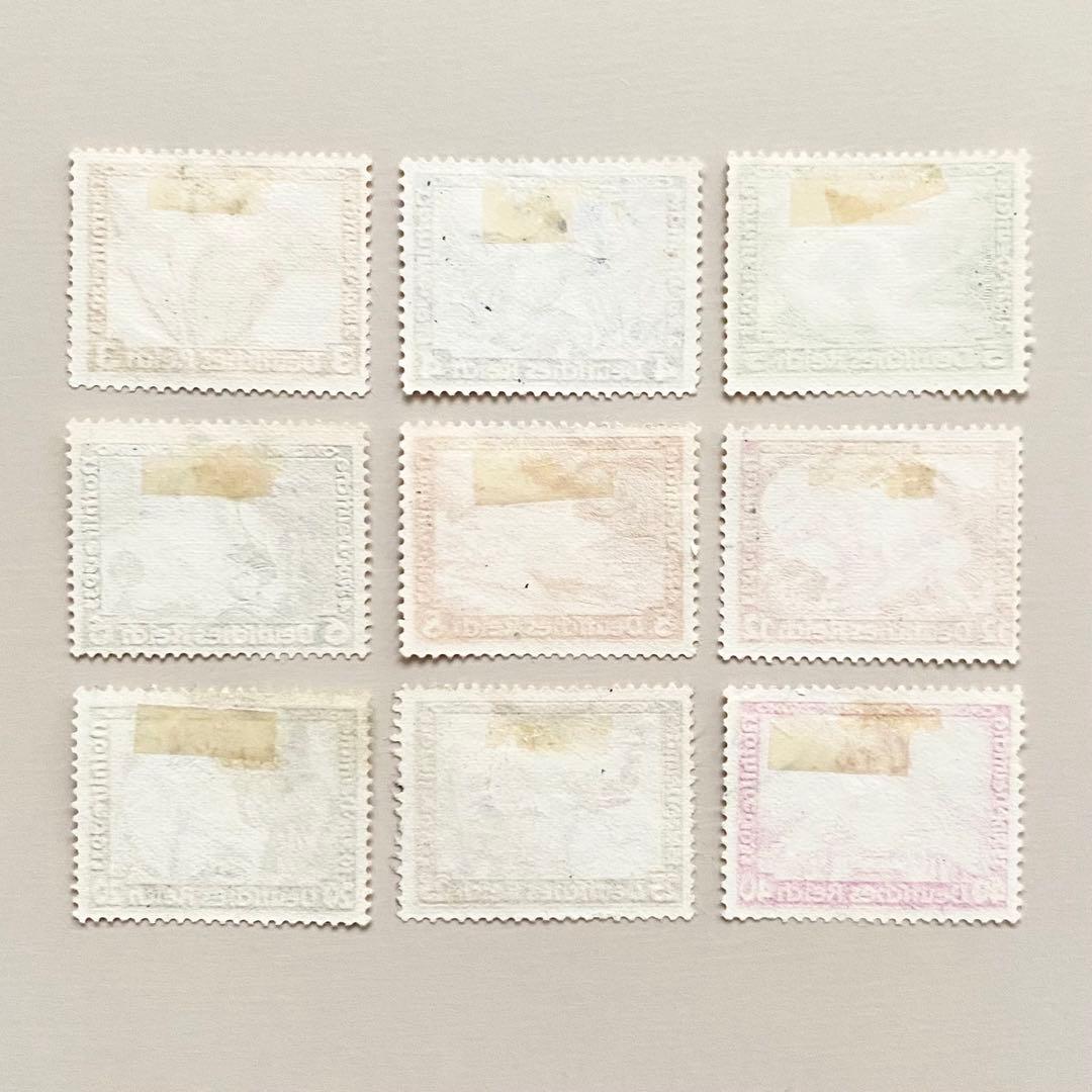 外国切手9枚（ドイツ：1933年、慈善切手、ワグナーのオペラ）