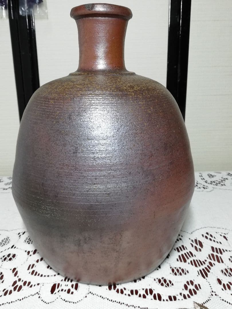 江戸末期 古備前 二升徳利 備前焼 窯印 木村の作 花入 フラワーベース 花器