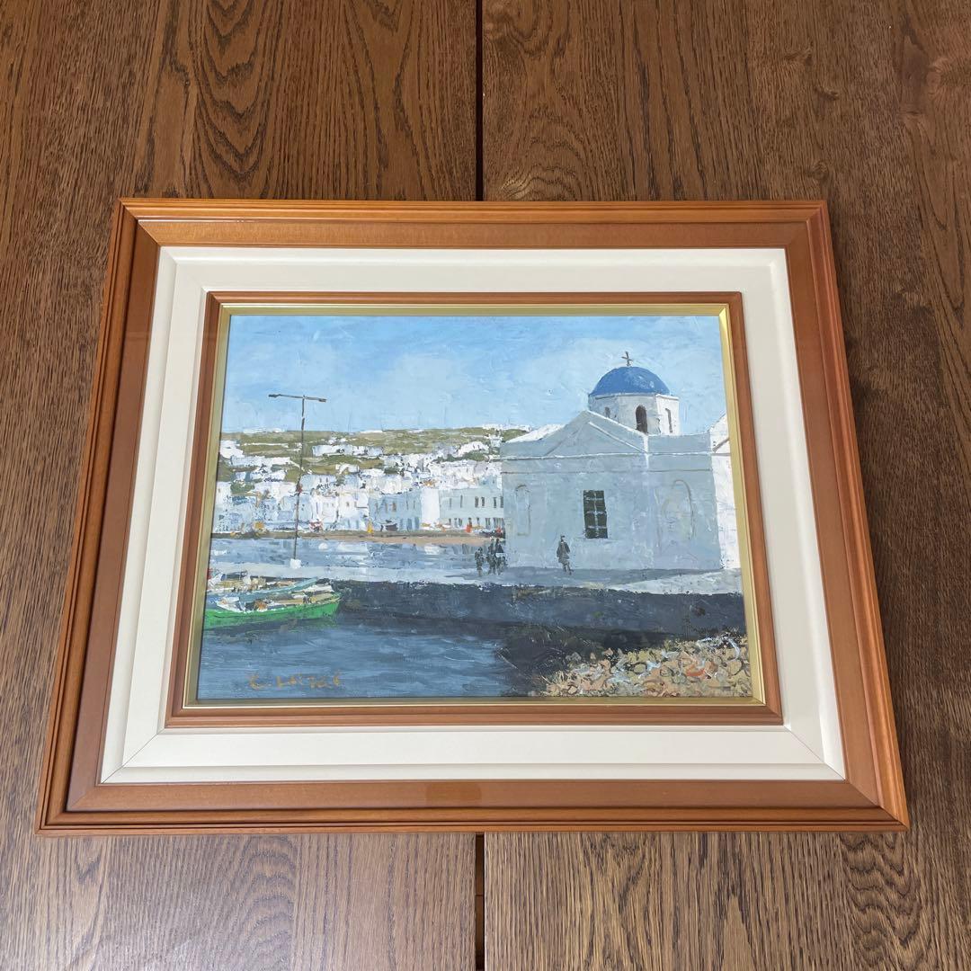 平井和夫 ミコノス島　油絵