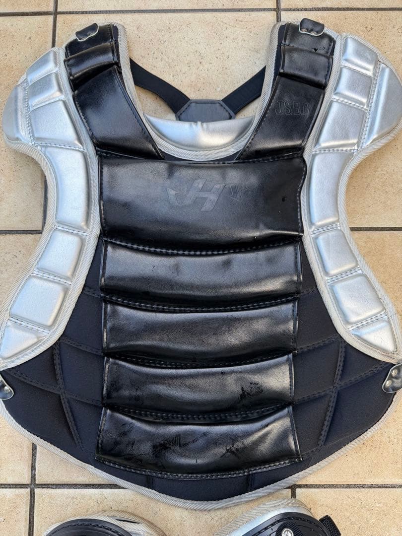 ハタケヤマ　軟式　オーダーキャッチャー防具 シルバー/ブラック