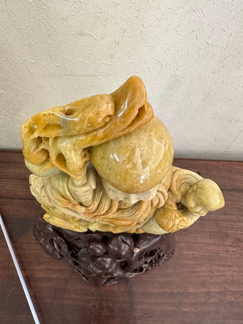 中国　彫刻　仙人　置物　天然石　砡？寿山石？　骨董品　仏