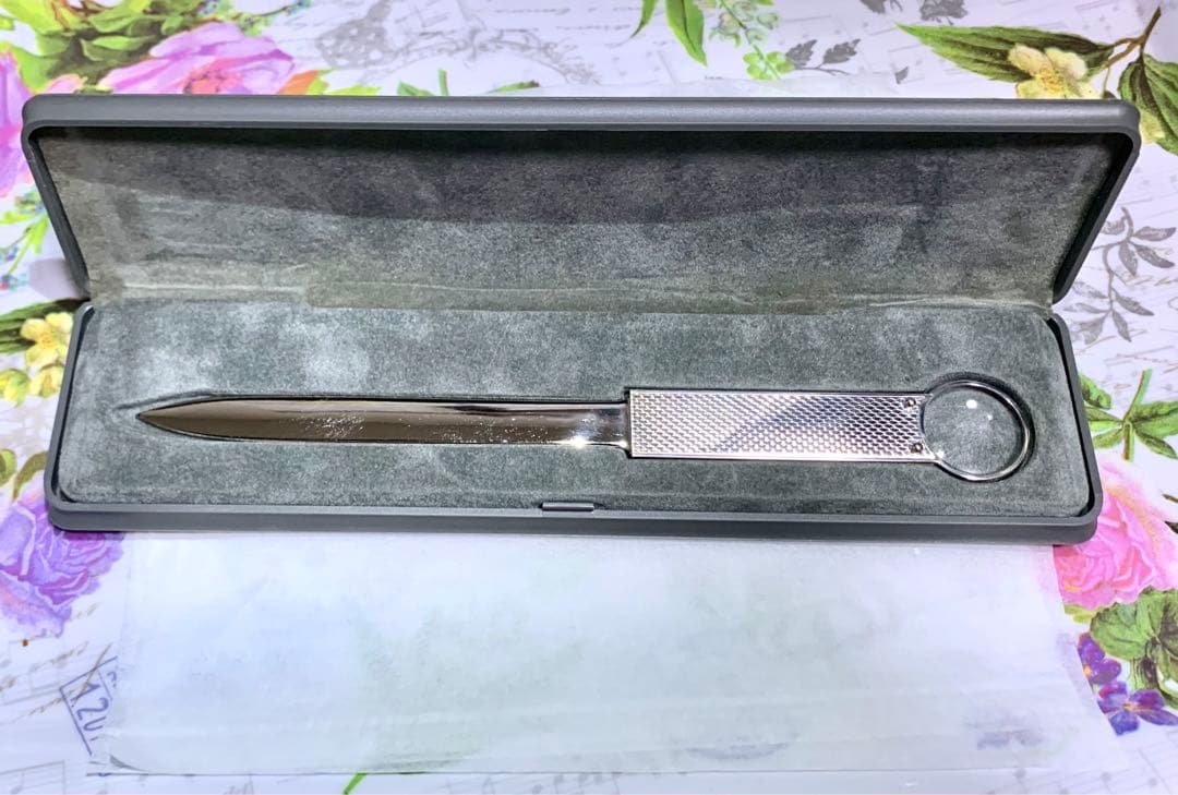 1970年ヴィンテージドイツ製スターリングシルバ925拡大鏡付きレターオープナー