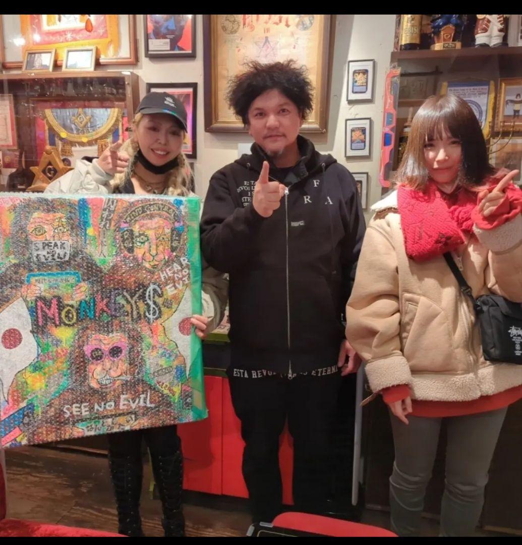 【一点物/F15号】MONKEYS《現代アート》