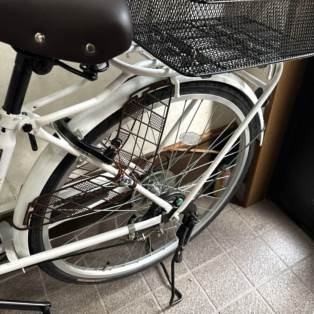【美品】※直接引き取り 自転車 ママチャリ 前後カゴ付き ミラー付き