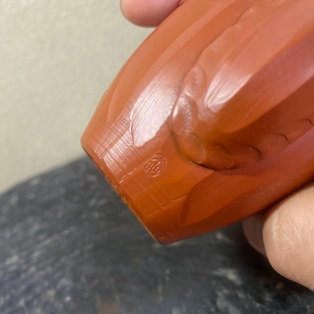 杉江木仙作　常滑急須 小型 朱泥　宝瓶　茶注A