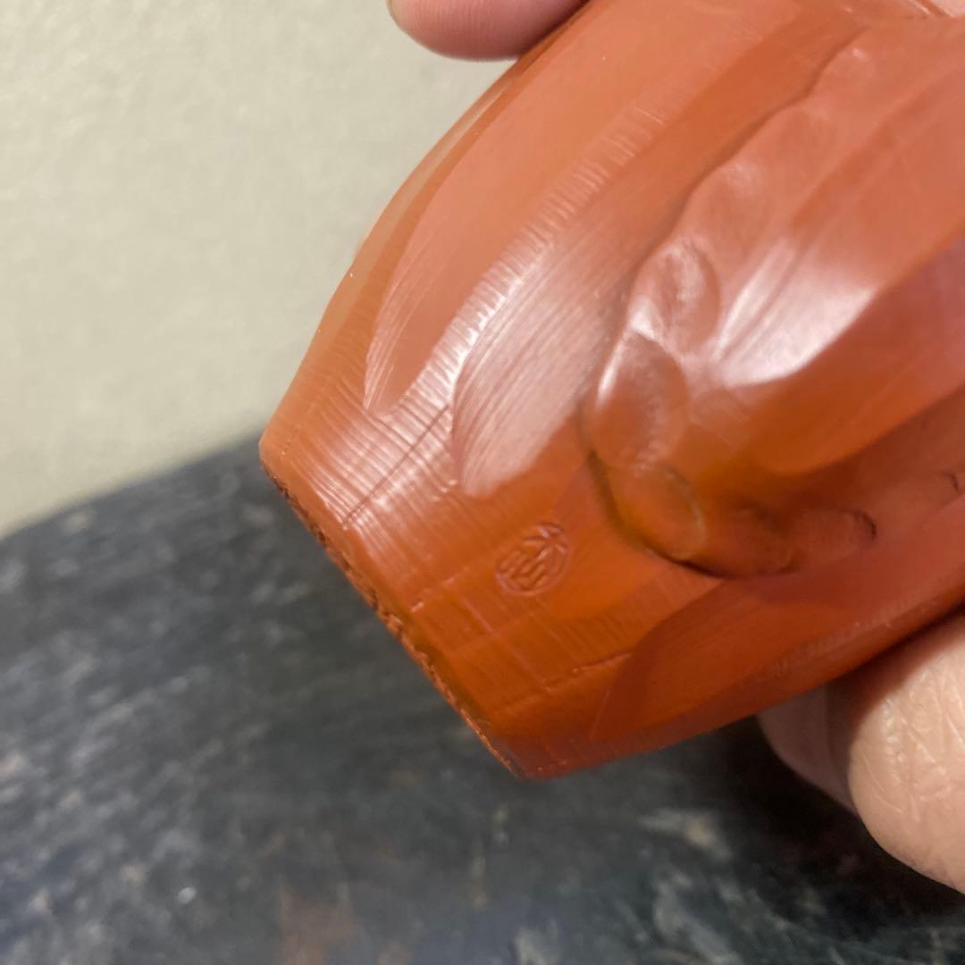 杉江木仙作　常滑急須 小型 朱泥　宝瓶　茶注A