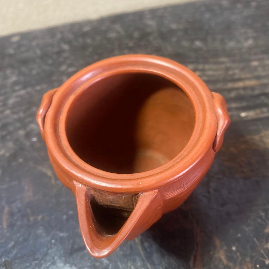 杉江木仙作　常滑急須 小型 朱泥　宝瓶　茶注A