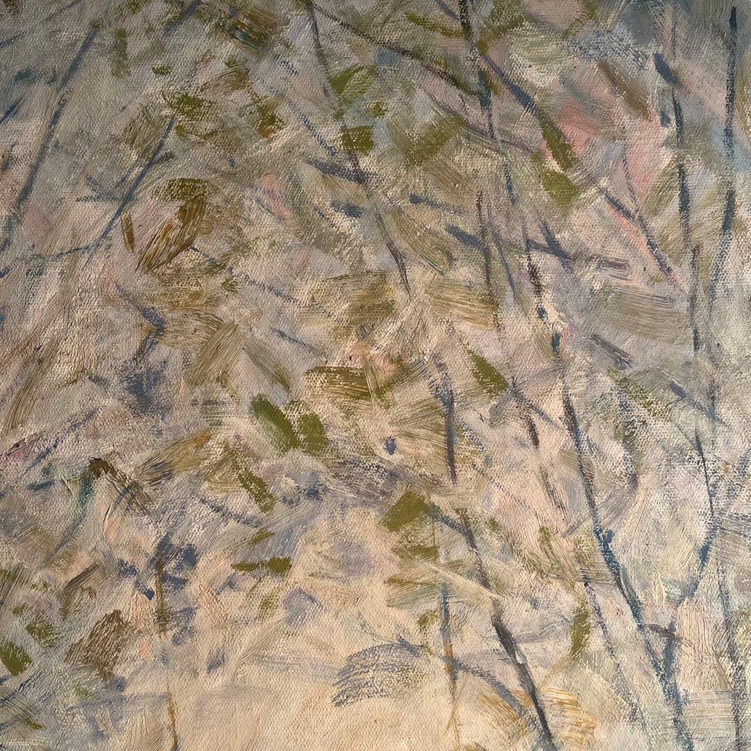 ★秀作★ 手書き油絵 クロード・モネ 柳の下に座る女（大）肉筆絵画 油彩画