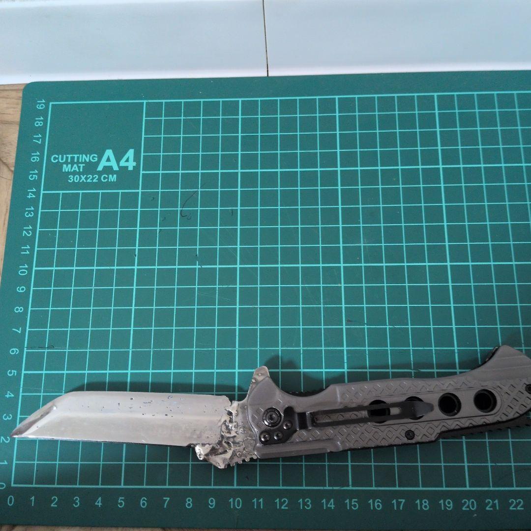 日本刀　残欠　玉鋼　溶接　フォールディングナイフ