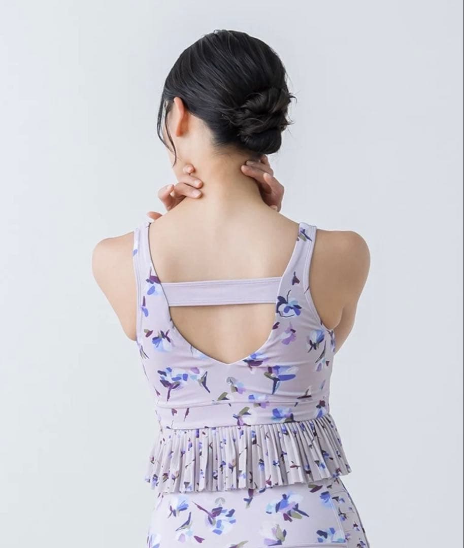 未使用品【SUKALA】ローズプリントブラトップ ライラック