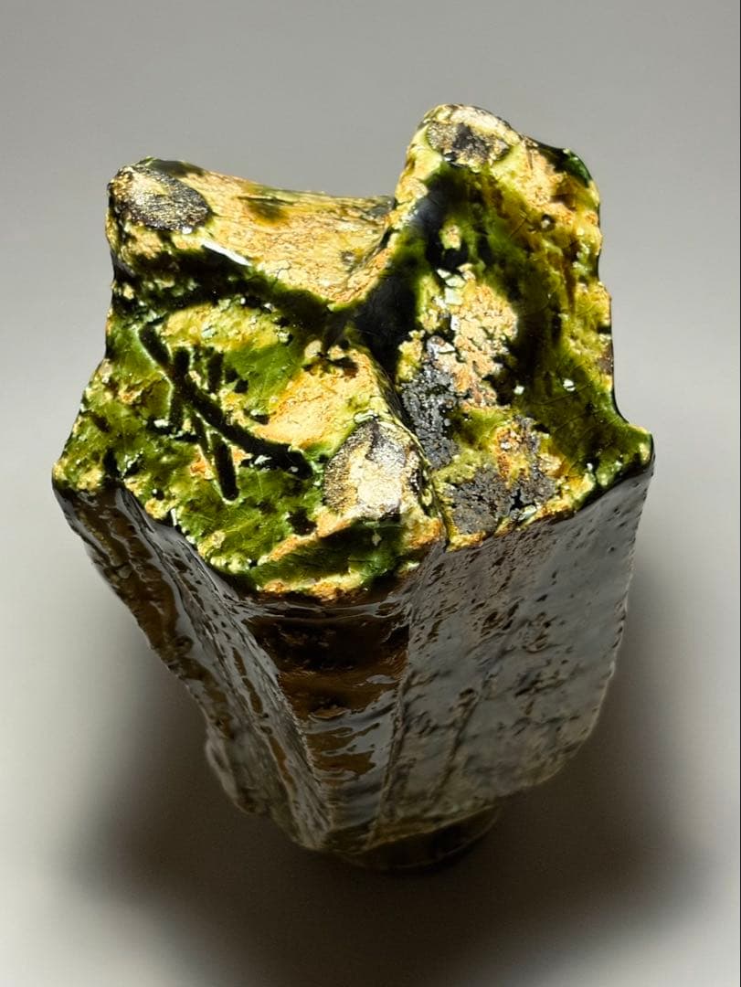 ノーミン 人気陶芸家 塚本治彦 織部 徳利 日本工芸会 正会員