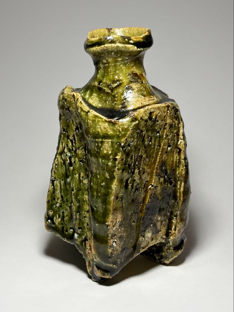 ノーミン 人気陶芸家 塚本治彦 織部 徳利 日本工芸会 正会員