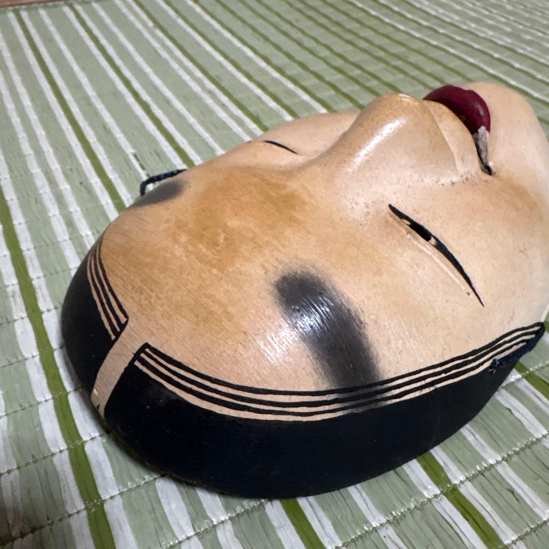 お面　能面　神楽面　邦之作 若女　女　おたふく　お歯黒　工芸品　魔除け　壁掛け