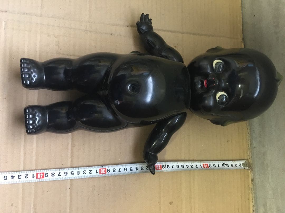 古いキューピー人形　黒　セルロイド