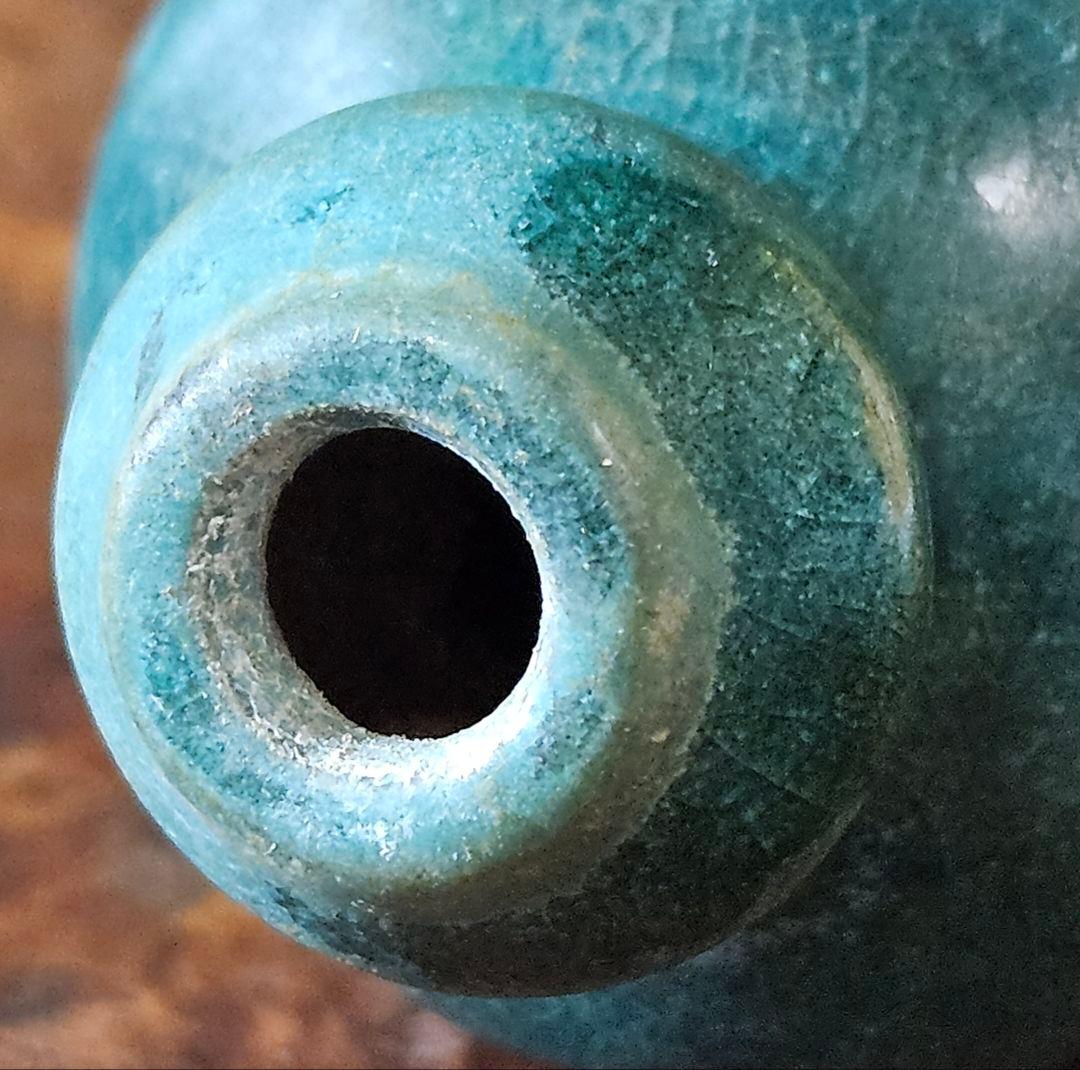 中国古美術　中国古陶磁器　中国古玩　南宋～明朝明代　緑釉　瓢形　小壺　鼻煙壺