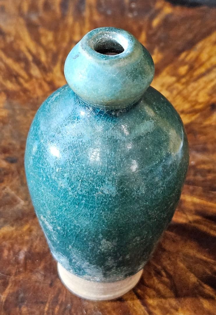 中国古美術　中国古陶磁器　中国古玩　南宋～明朝明代　緑釉　瓢形　小壺　鼻煙壺