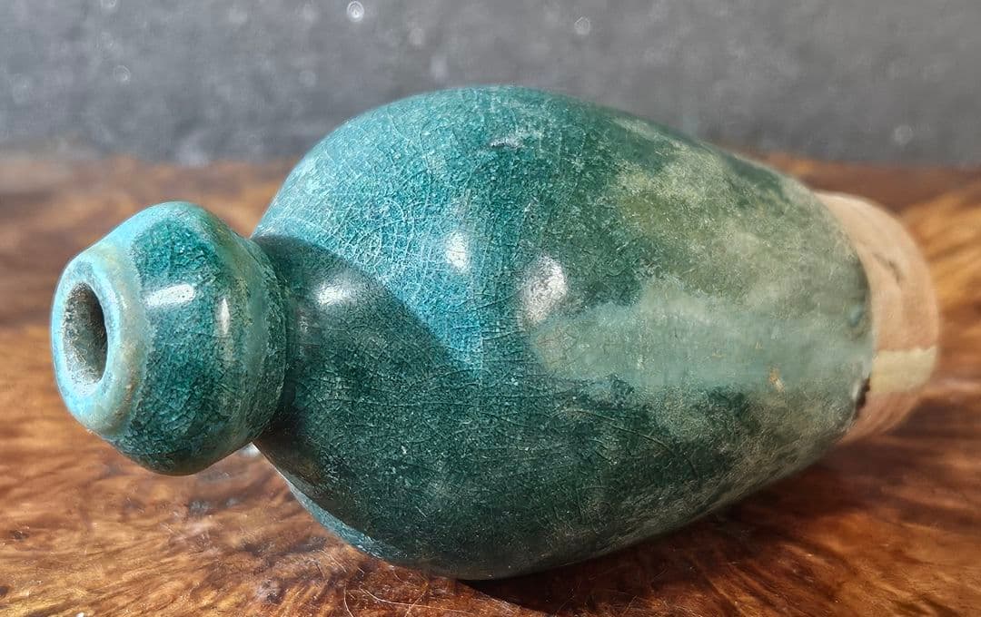 中国古美術　中国古陶磁器　中国古玩　南宋～明朝明代　緑釉　瓢形　小壺　鼻煙壺