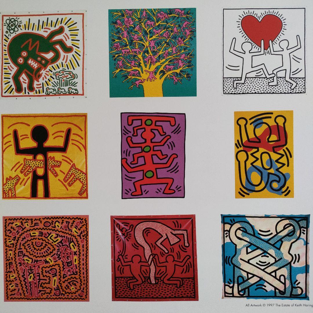 \"未使用\"キースヘリング Keith Haringリトポスター　1998カレンダ