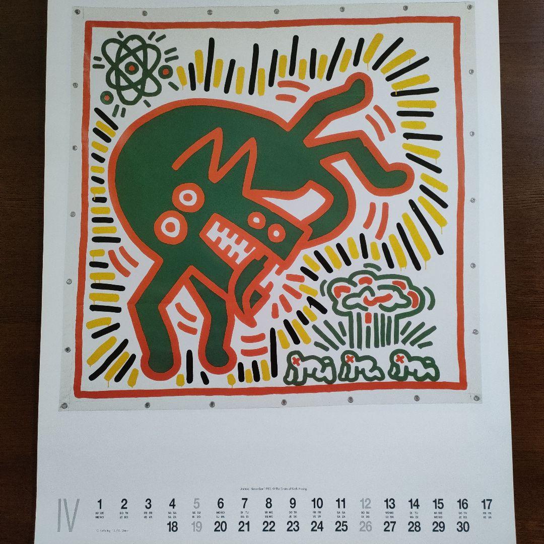 \"未使用\"キースヘリング Keith Haringリトポスター　1998カレンダ