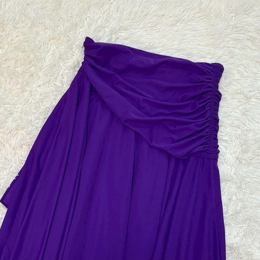 チャコット ロングフレアスカート 社交ダンス アシンメトリー シャーリング 上品