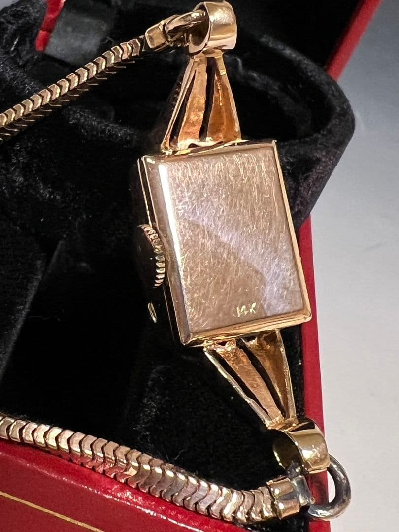 アンティークレディースウォッチ◇カクテルウォッチ◇ルビー　ダイヤ　14K 14金