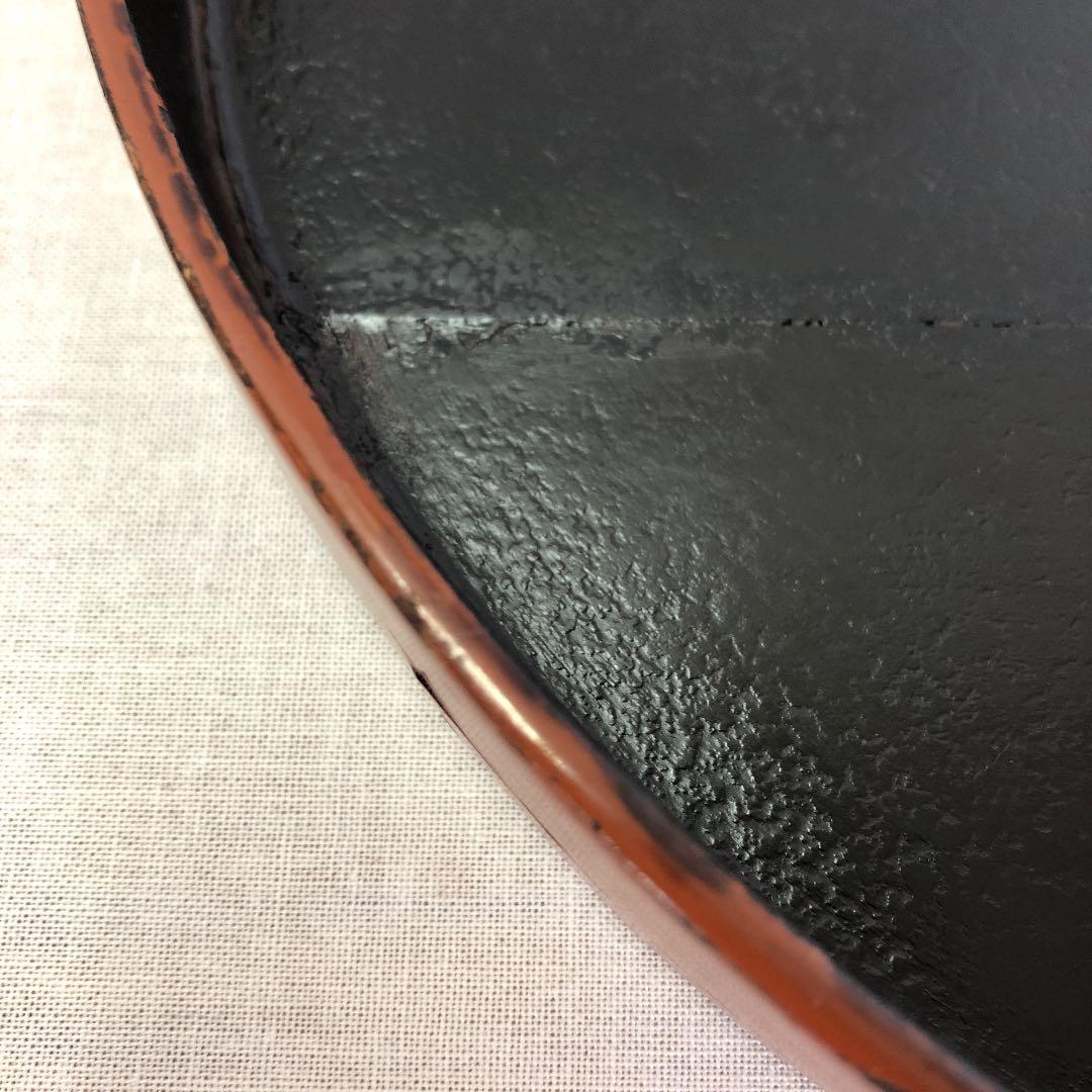 茶道具•新潟漆器 手付きの竹塗楕円型茶櫃