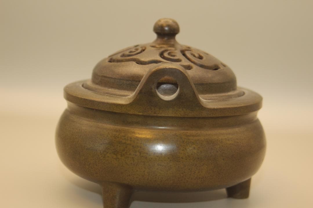 【海】中国　銅製香炉　宣字銘