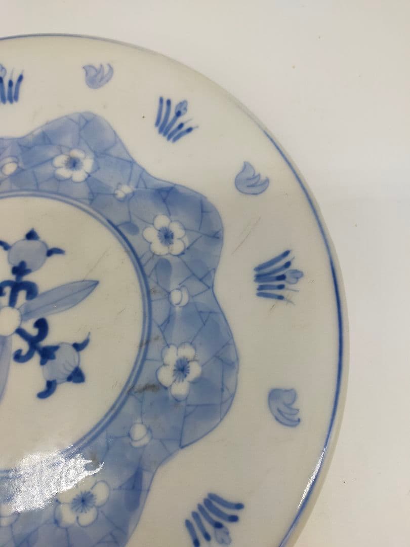 古伊万里　染付　5皿セット　珍しい絵柄です　骨董　アンティーク