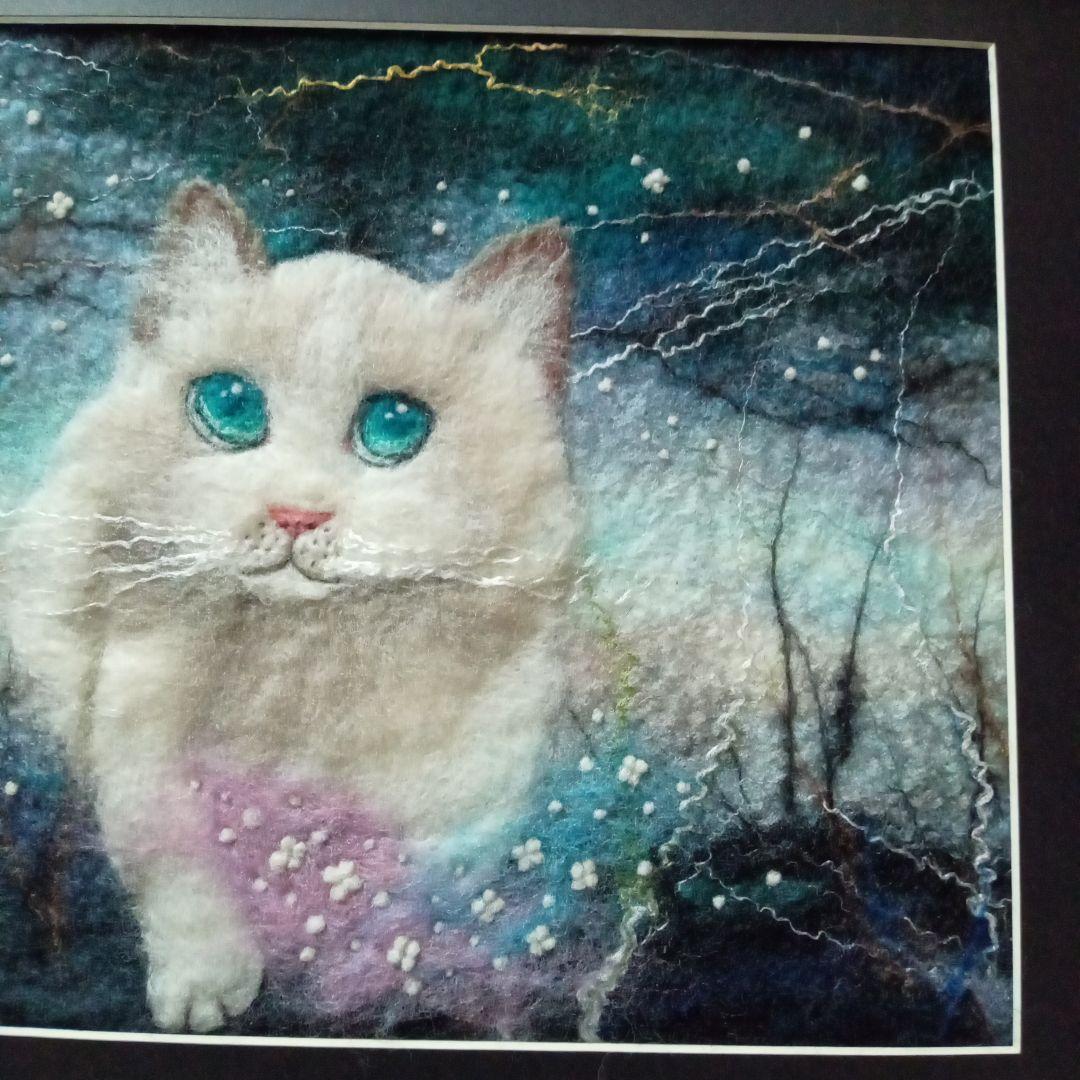 AIKA FELT 羊毛フェルト絵画　額絵「季節の変遷」　壁掛け/置き