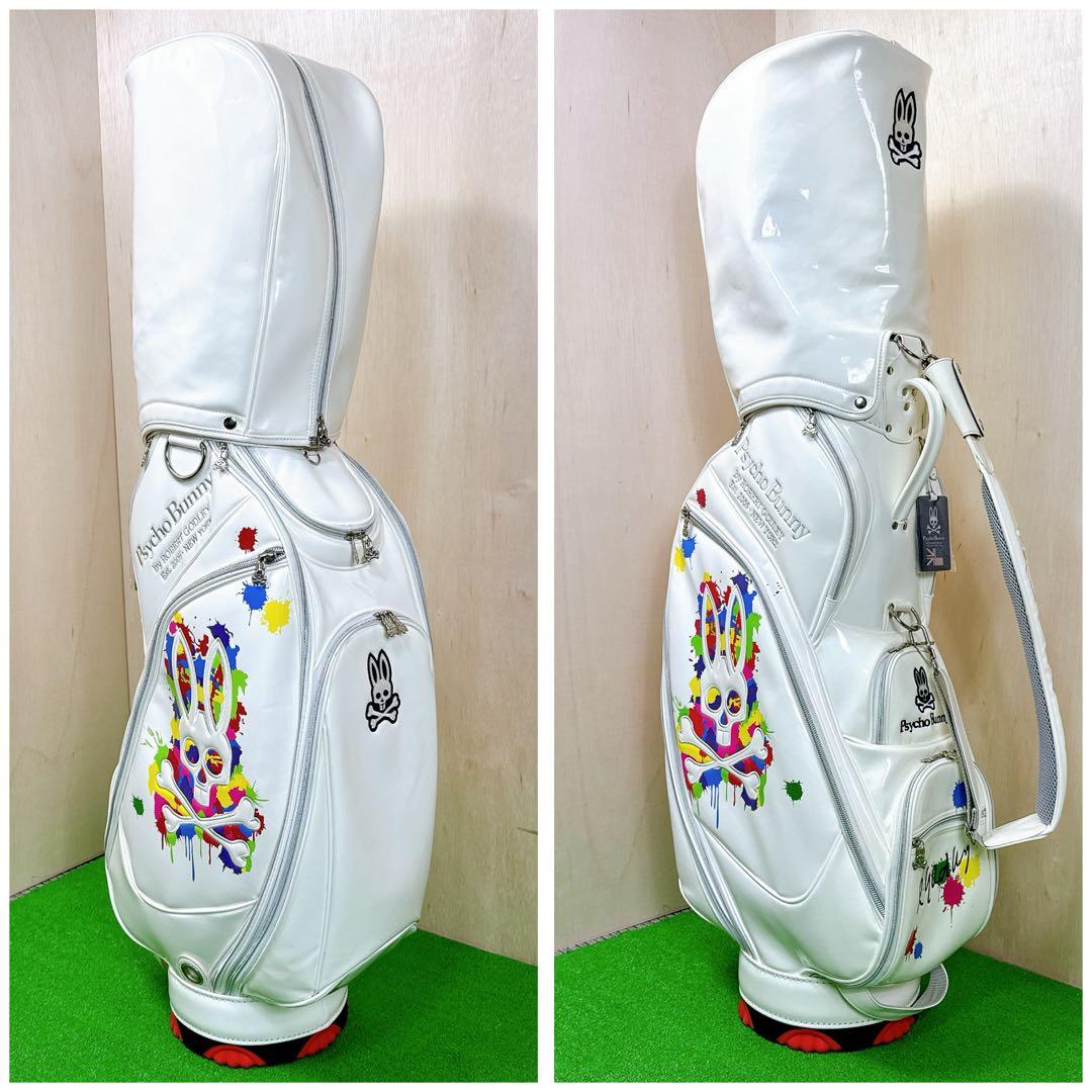 【数量限定品】 PsychoBunny キャディバッグ ホワイト エナメル 美品