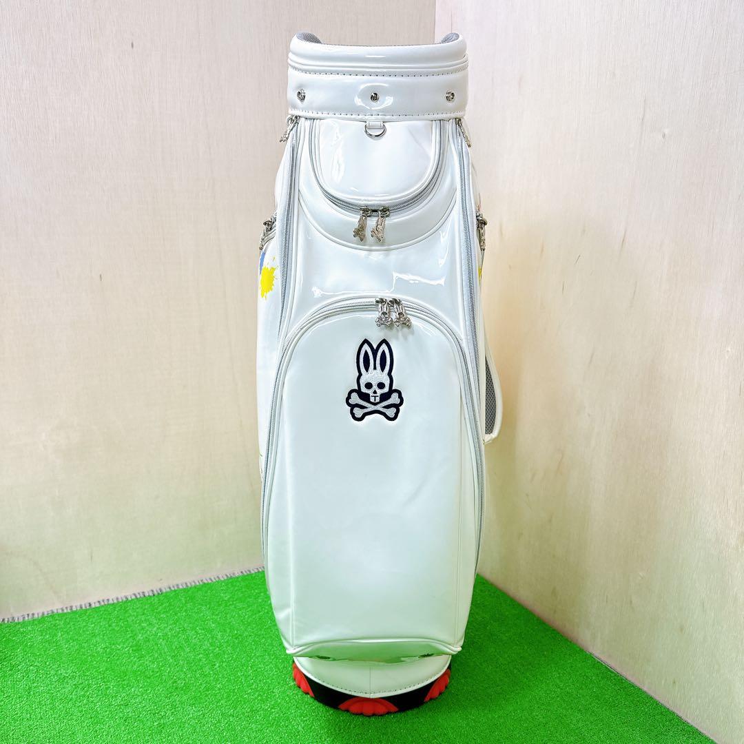 【数量限定品】 PsychoBunny キャディバッグ ホワイト エナメル 美品