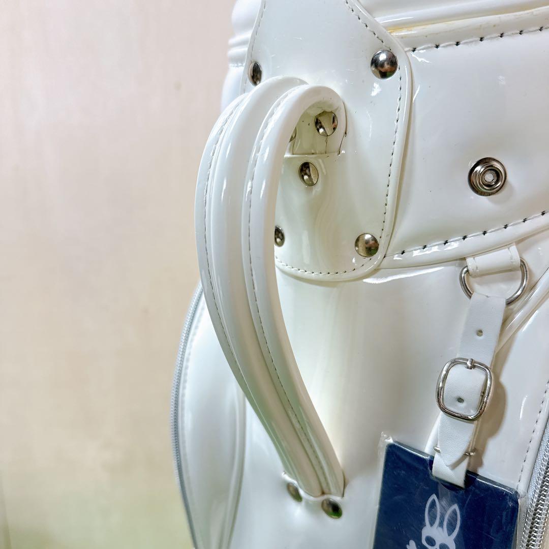 【数量限定品】 PsychoBunny キャディバッグ ホワイト エナメル 美品