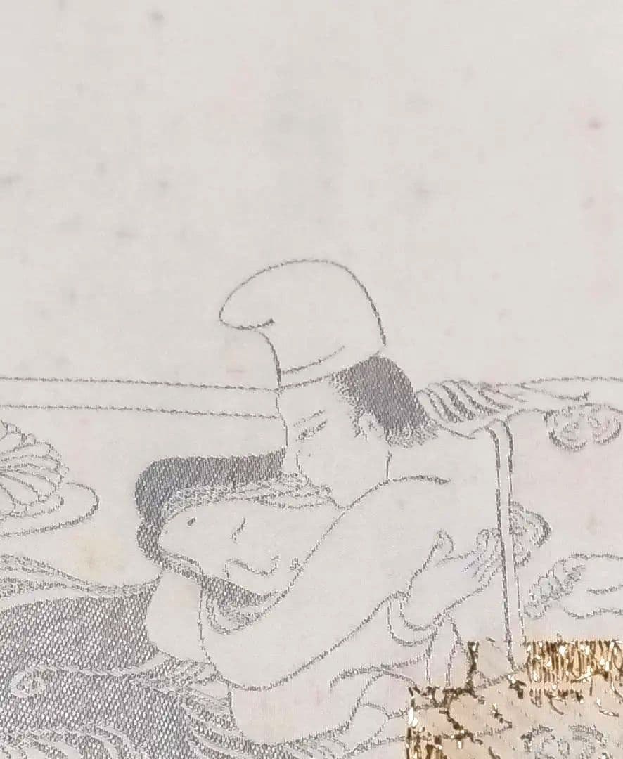 春画。絹織物絵巻　恋の十二景