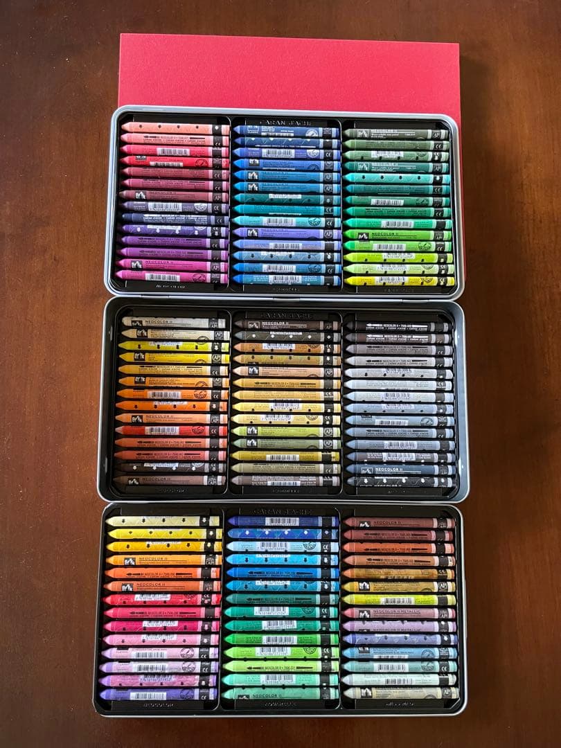 Caran d'Ache Neocolor126色缶入三段 スケッチブック18枚