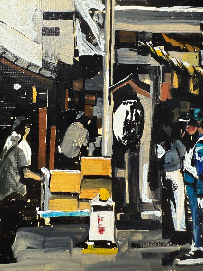 油彩スケッチ『小網神社』