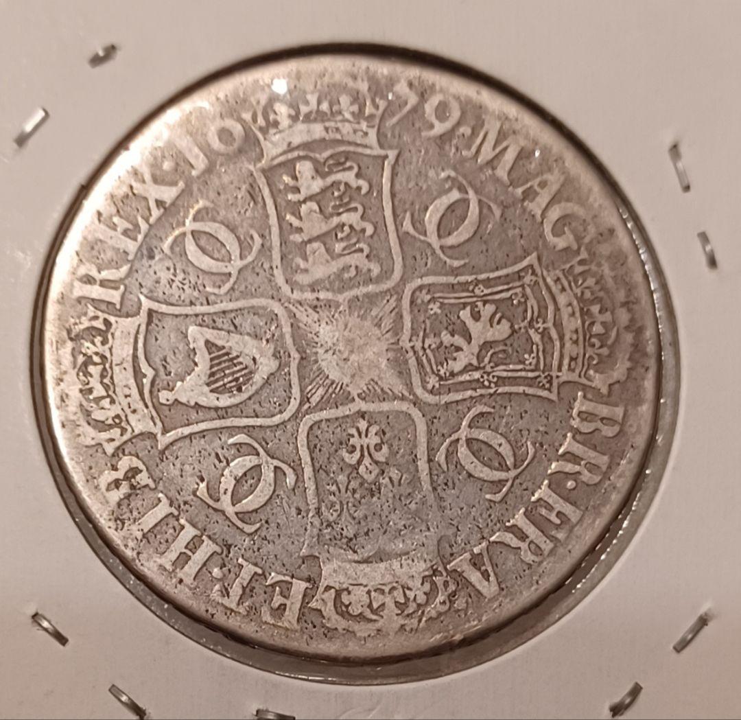 【1679年 (346年前)】イングランド チャールズ2世 Crown銀貨