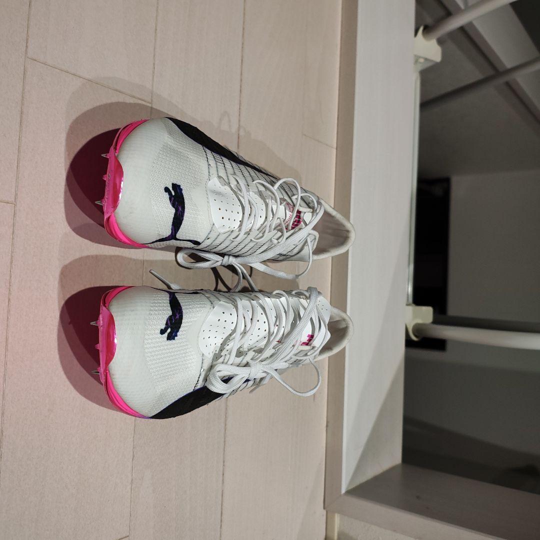 Puma スパイクシューズ ホワイト/ブラック/ピンク