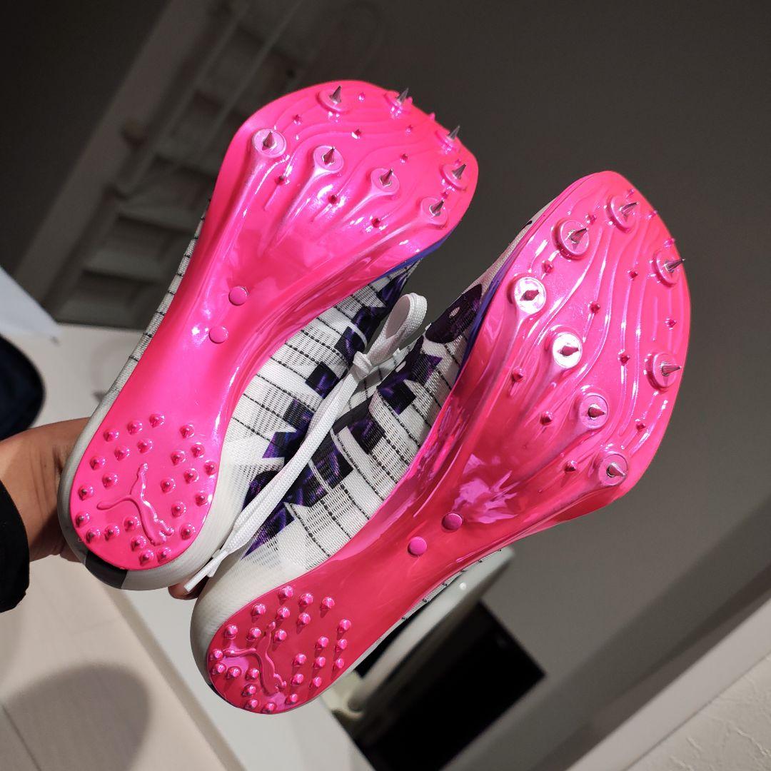 Puma スパイクシューズ ホワイト/ブラック/ピンク