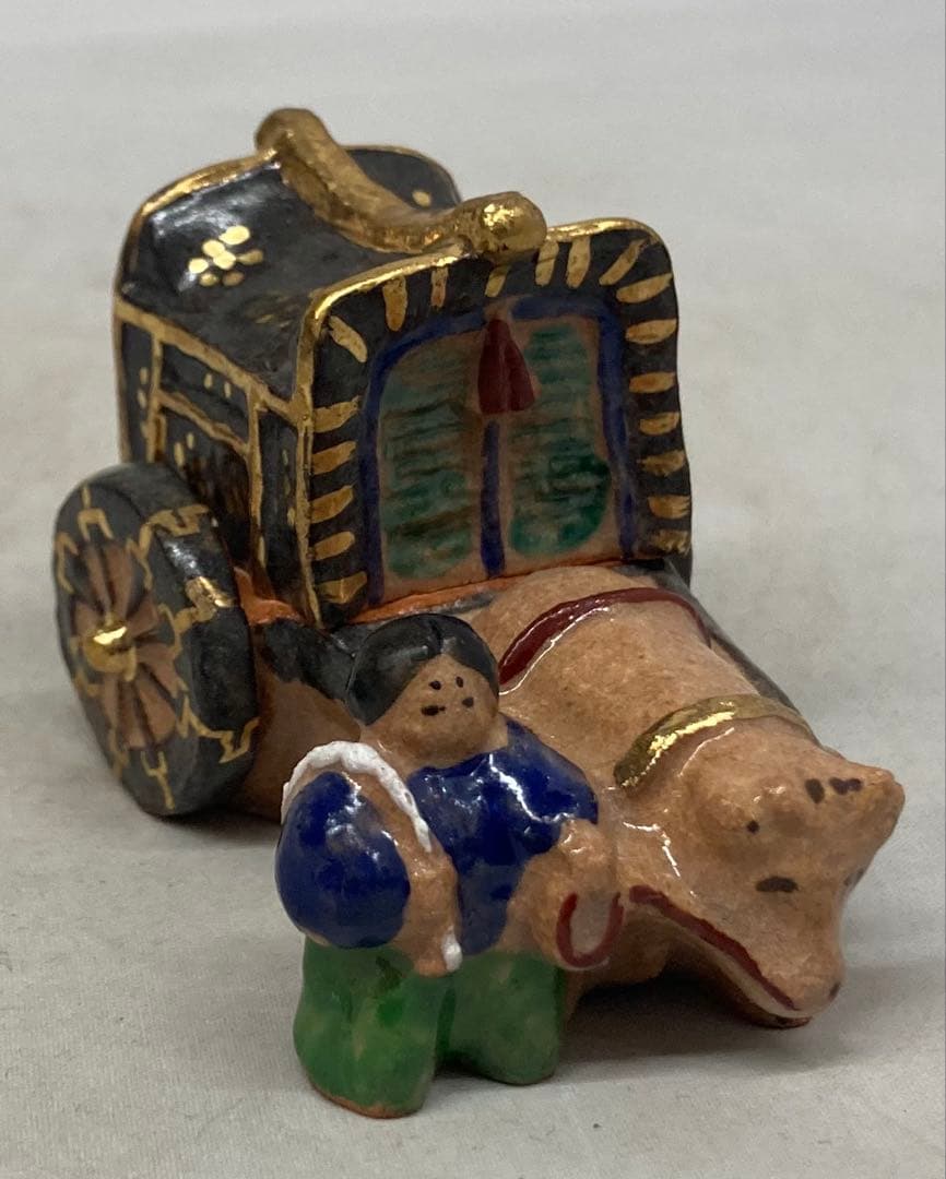 B526s「牛車童狩衣 香合」長谷川剛作　共箱　一陶人窯　埼玉　茶道具