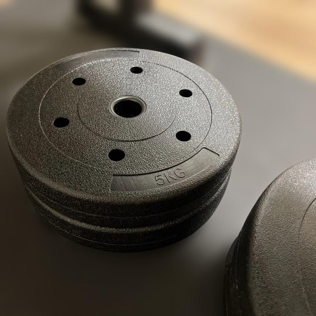 【美品】トレーニングベンチ バーベル・ウェイトプレート付き 80kg