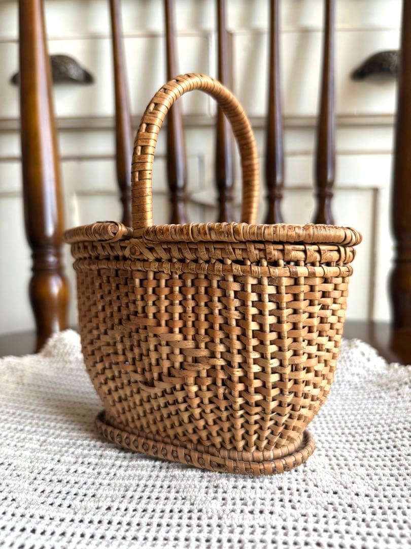 ♡ フランスアンティーク　ドールパニエ　人形用カゴ　プッペンパニエ　ハンドメイド