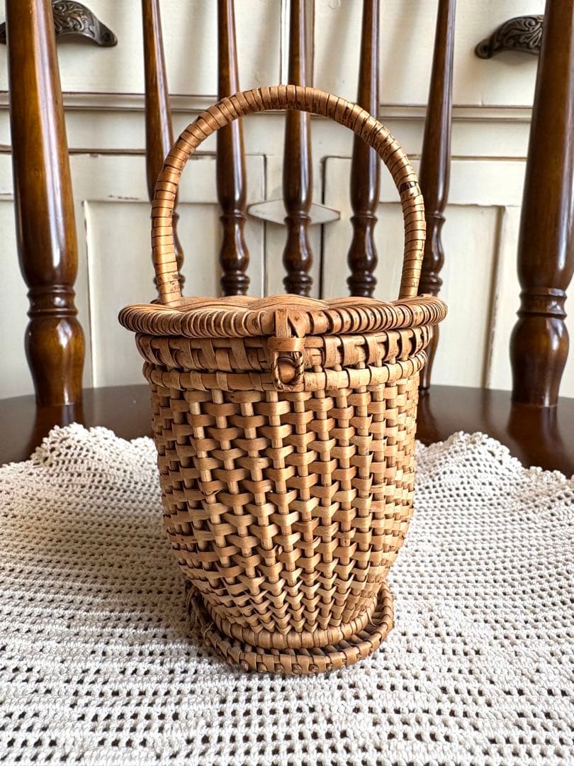 ♡ フランスアンティーク　ドールパニエ　人形用カゴ　プッペンパニエ　ハンドメイド