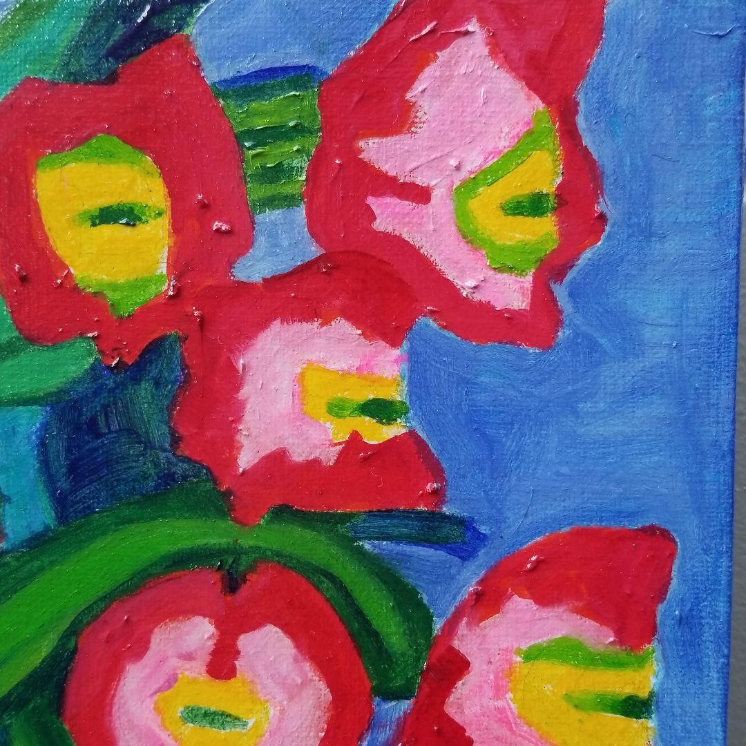 油絵　すみちゃん　花瓶のお花　抽象画