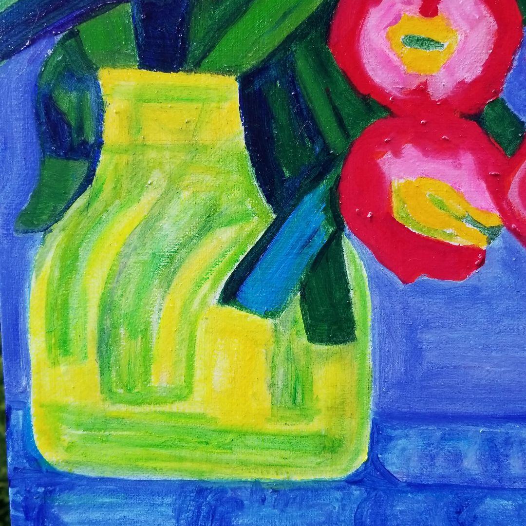 油絵　すみちゃん　花瓶のお花　抽象画